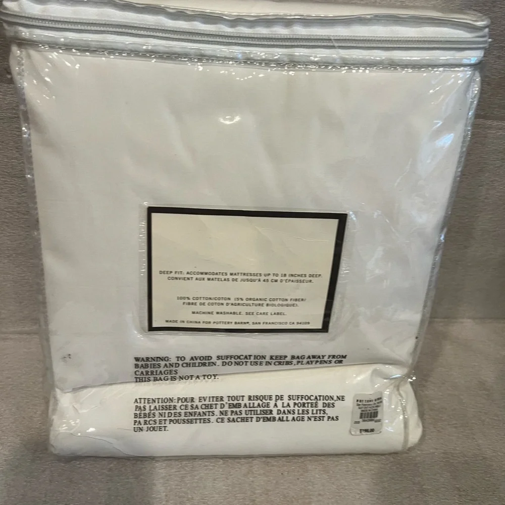 Pottery Barn Sutter Ink Blue Contemporary Embroidered Bed Duvet King California